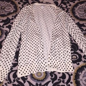 Polka dot cardigan.